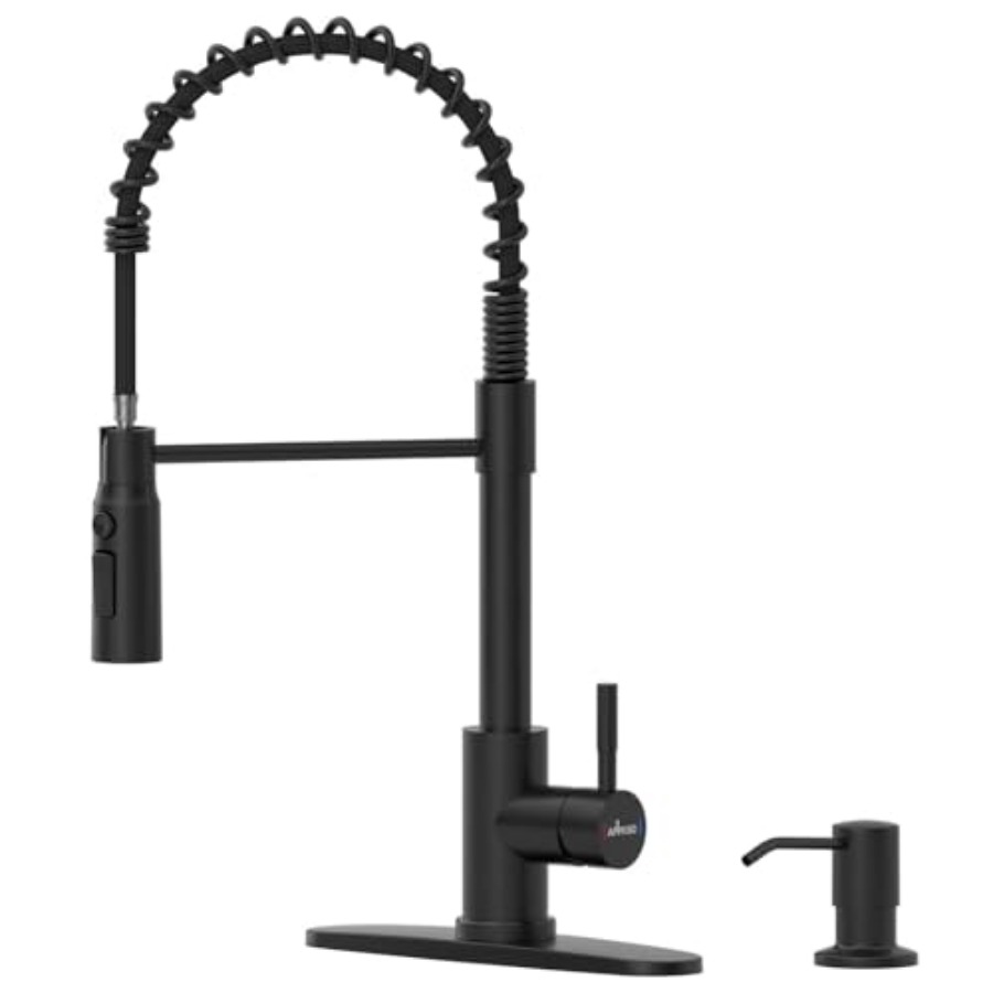 Commercial Kitchen Sprayer - Black Kitchen Faucet with Pull Down