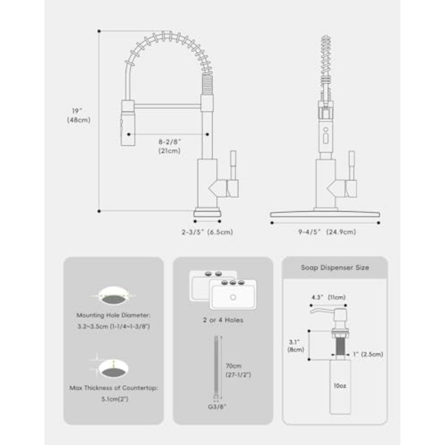 Black Kitchen Faucet with Pull – Commercial Kitchen Sprayer Bewertung und Preis