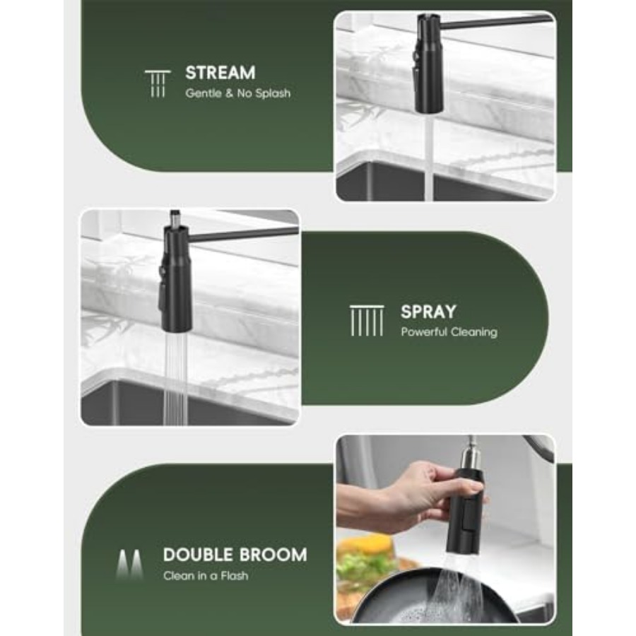 Black Kitchen Faucet with Pull – Commercial Kitchen Sprayer Bewertung und Preis