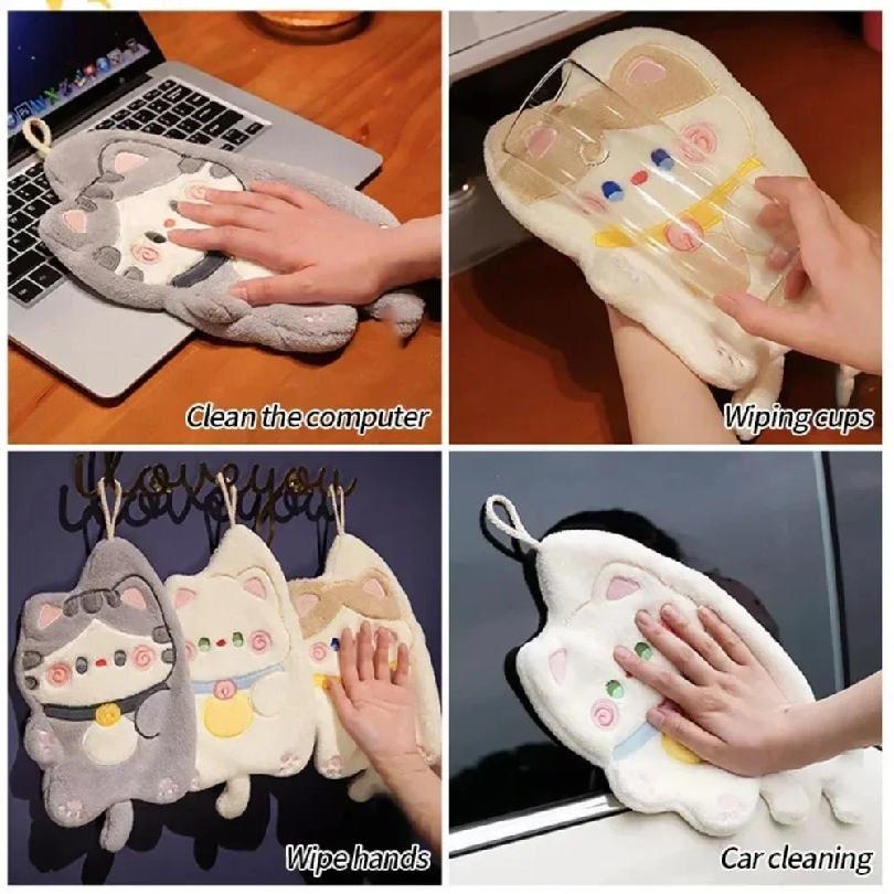 Cute Cat Hand Towel Quick Dryi – Commercial Kitchen Items Bewertung und Preis