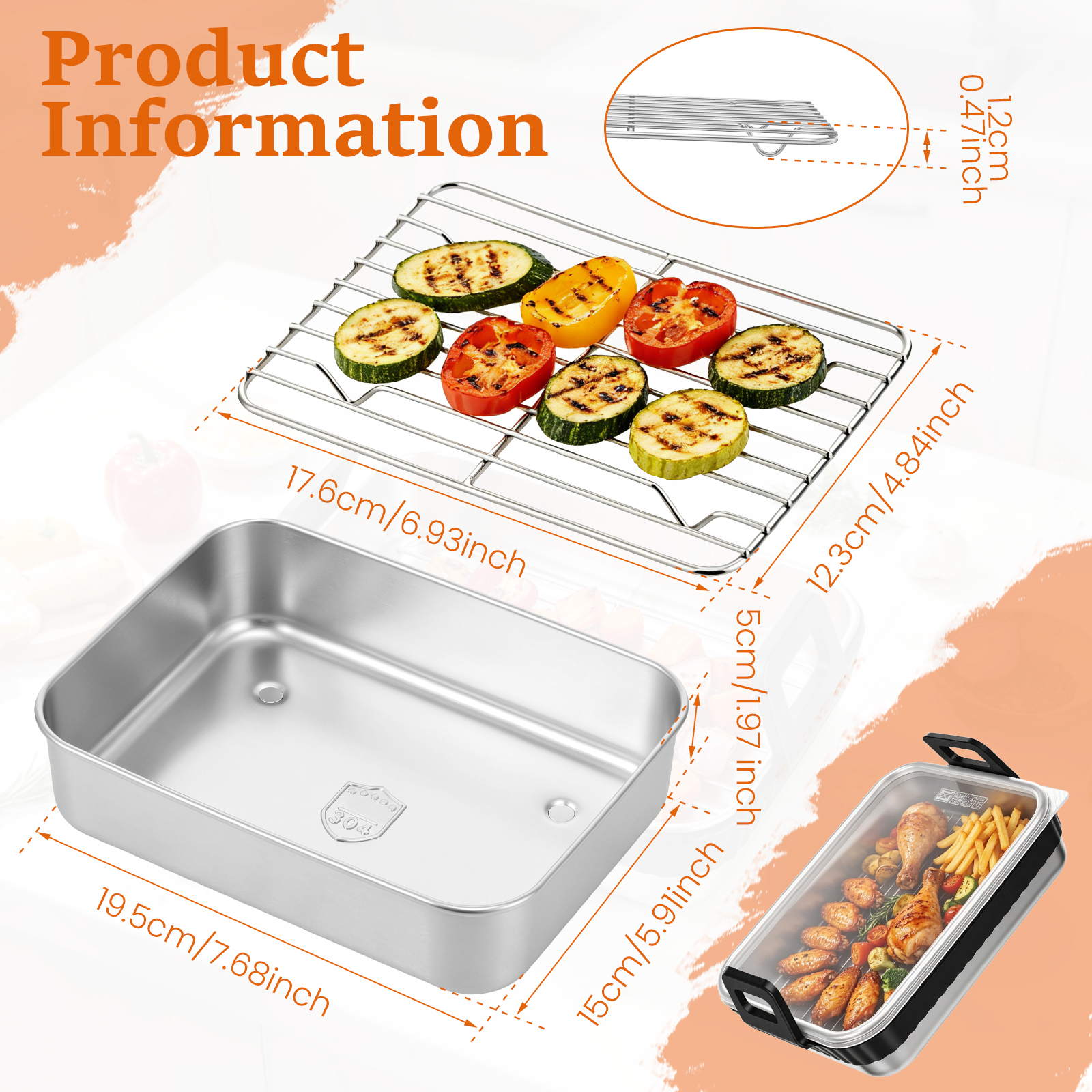 Stainless Steel Baking Pan wit – Commercial Kitchen Pots And Pans Bewertung und Preis