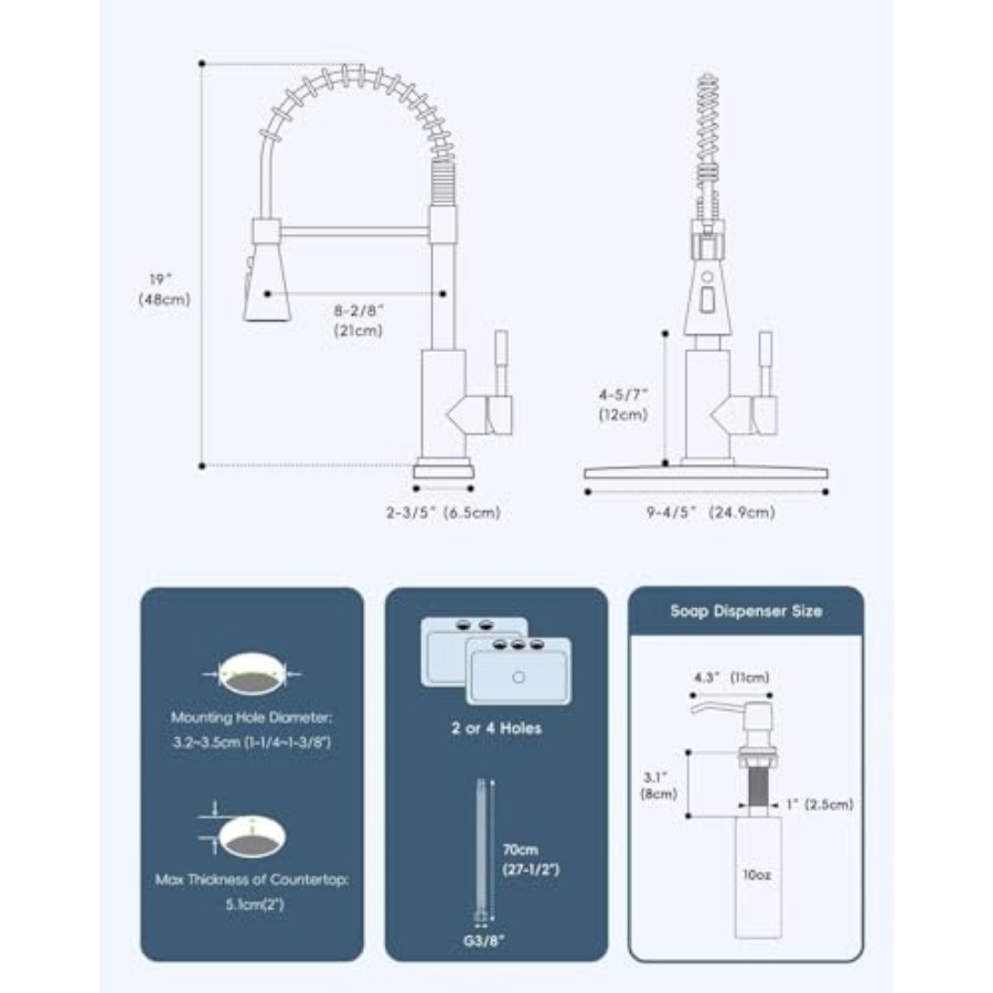 Black Kitchen Faucet with Soap – Commercial Kitchen Sprayer Bewertung und Preis