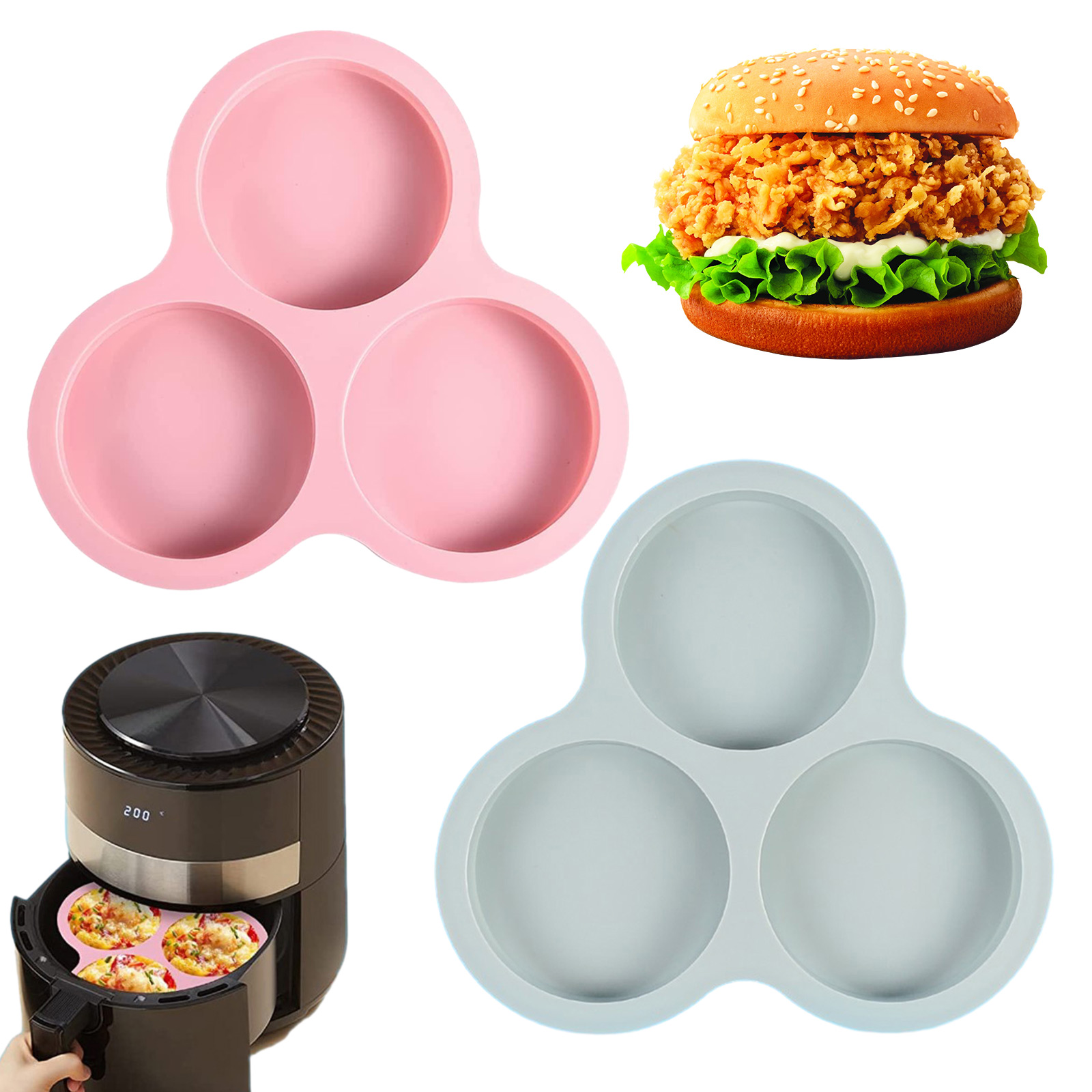 1/2pcs Silicone Air Fryer Egg  – Commercial Kitchen Pots And Pans Bewertung und Preis