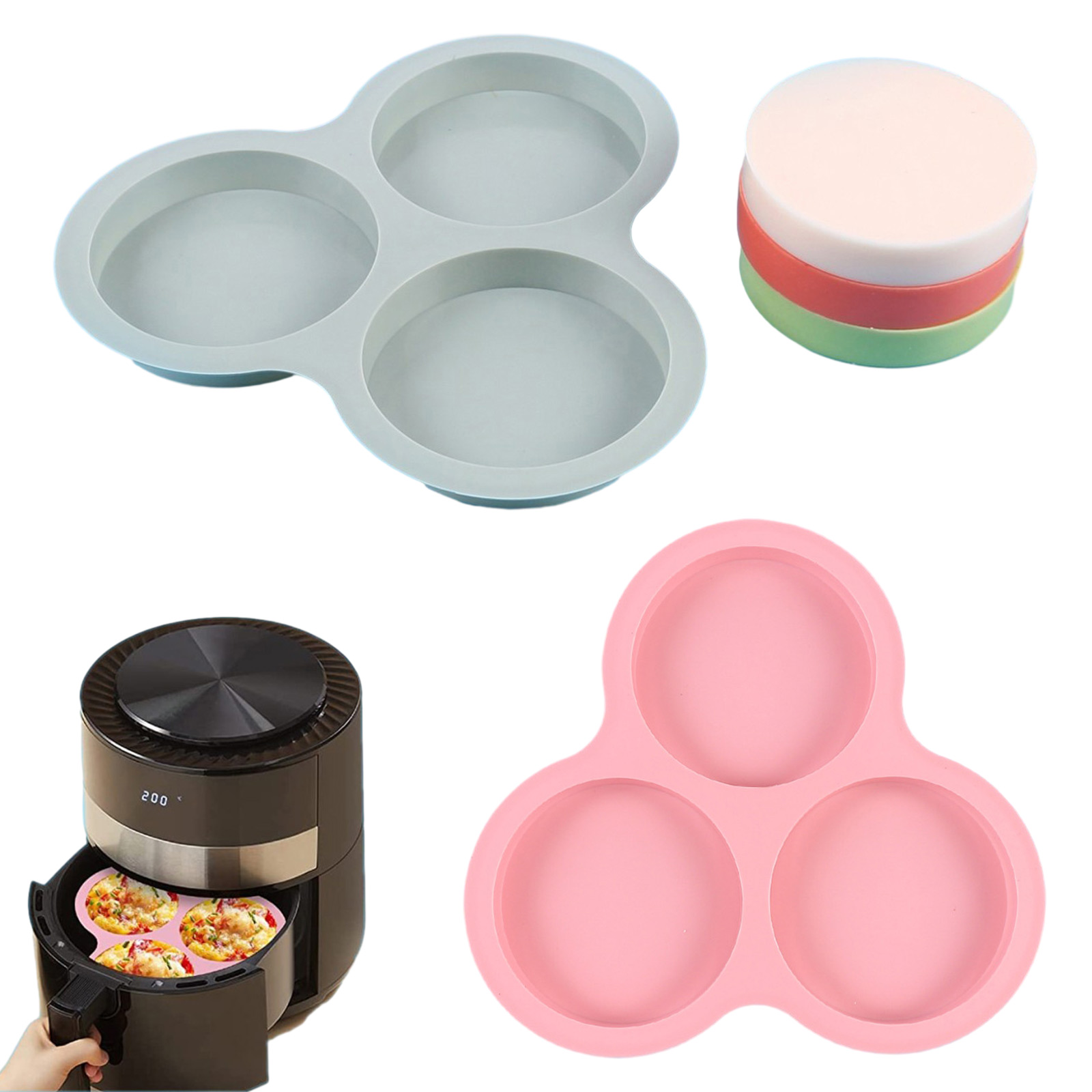 1/2pcs Silicone Air Fryer Egg  – Commercial Kitchen Pots And Pans Bewertung und Preis