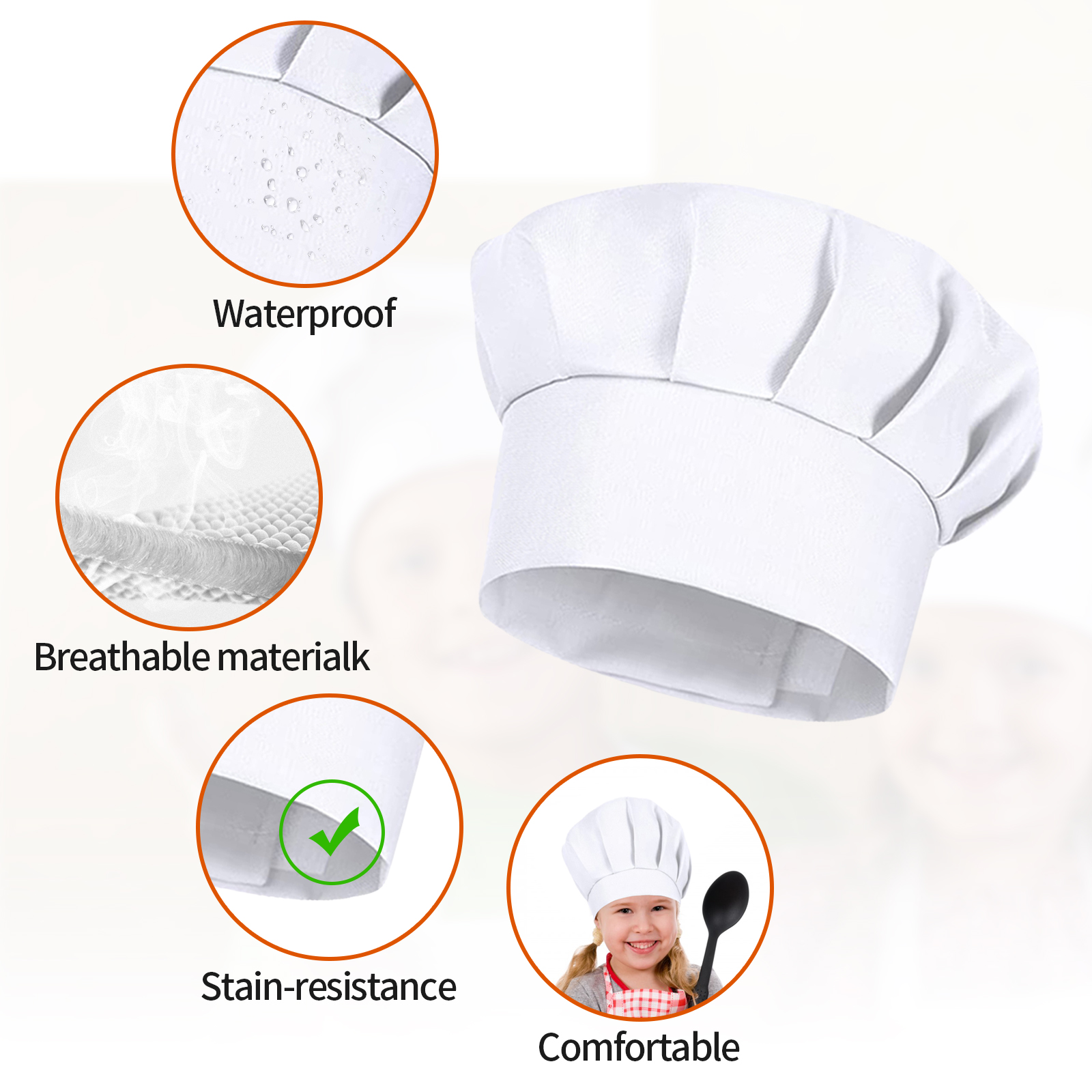 4PCS White Party Cap Hat Costu – Commercial Kitchen Services Bewertung und Preis